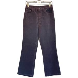 Ying Li Brown Corduroy Flare Leg Bling Pockets Pants Women's Sz 30